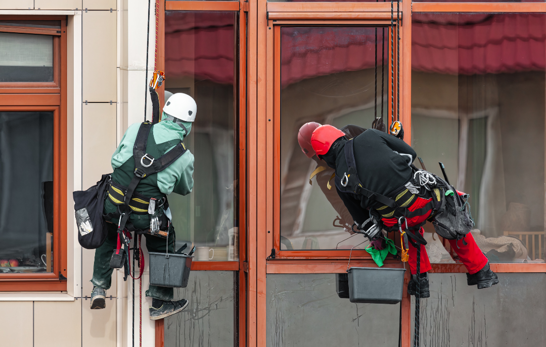 mytí oken ve výškách